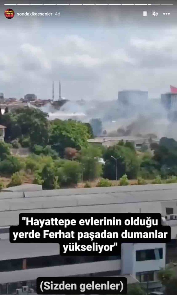 esenler de yangin hayattepe evlerinin bulundugu bolgede yangin meydana geldi